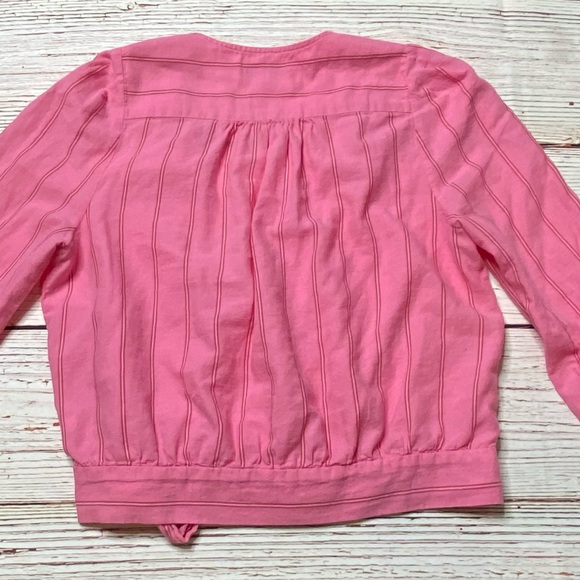 Madewell Pink Wrap Top in Cecilia Stripe Sz S - Picture 13 of 14